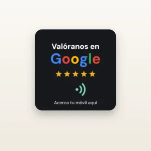 Placa NFC para reseñas de Google en negro (imagen ilustrativa)