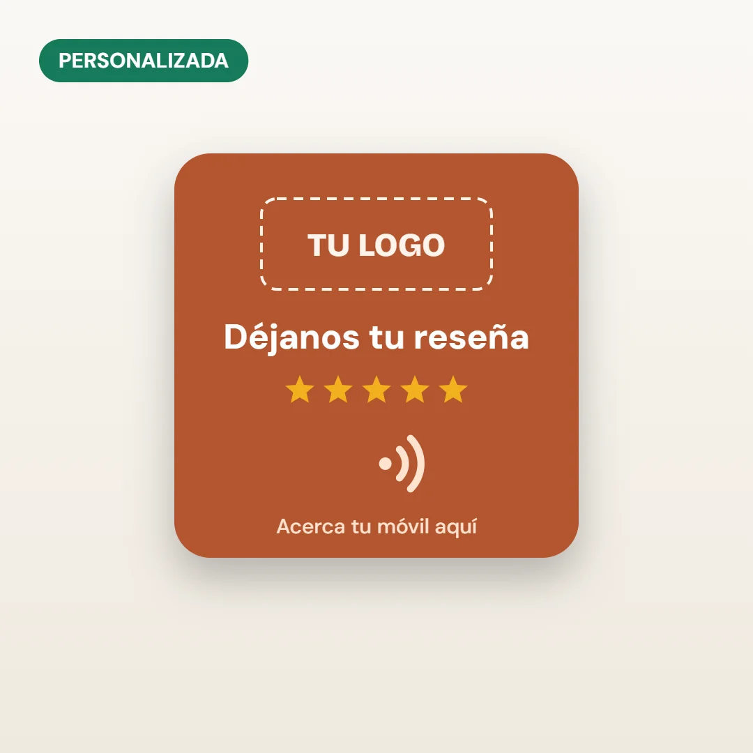 Placa NFC personalizada con logo