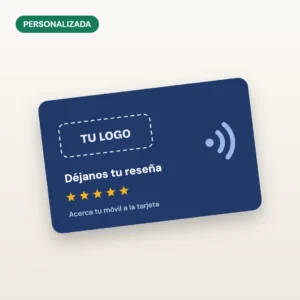 Tarjeta NFC para reseñas de Google personalizada con logo (imagen ilustrativa)